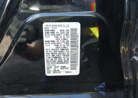 2011 Nissan Rogue Sv z USA, uszkodzony, nr VIN JN8AS5MV8BW690361